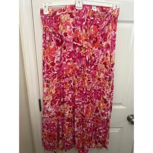 Women’s floral tiered maxi skirt size 2X length 38” stretch waist